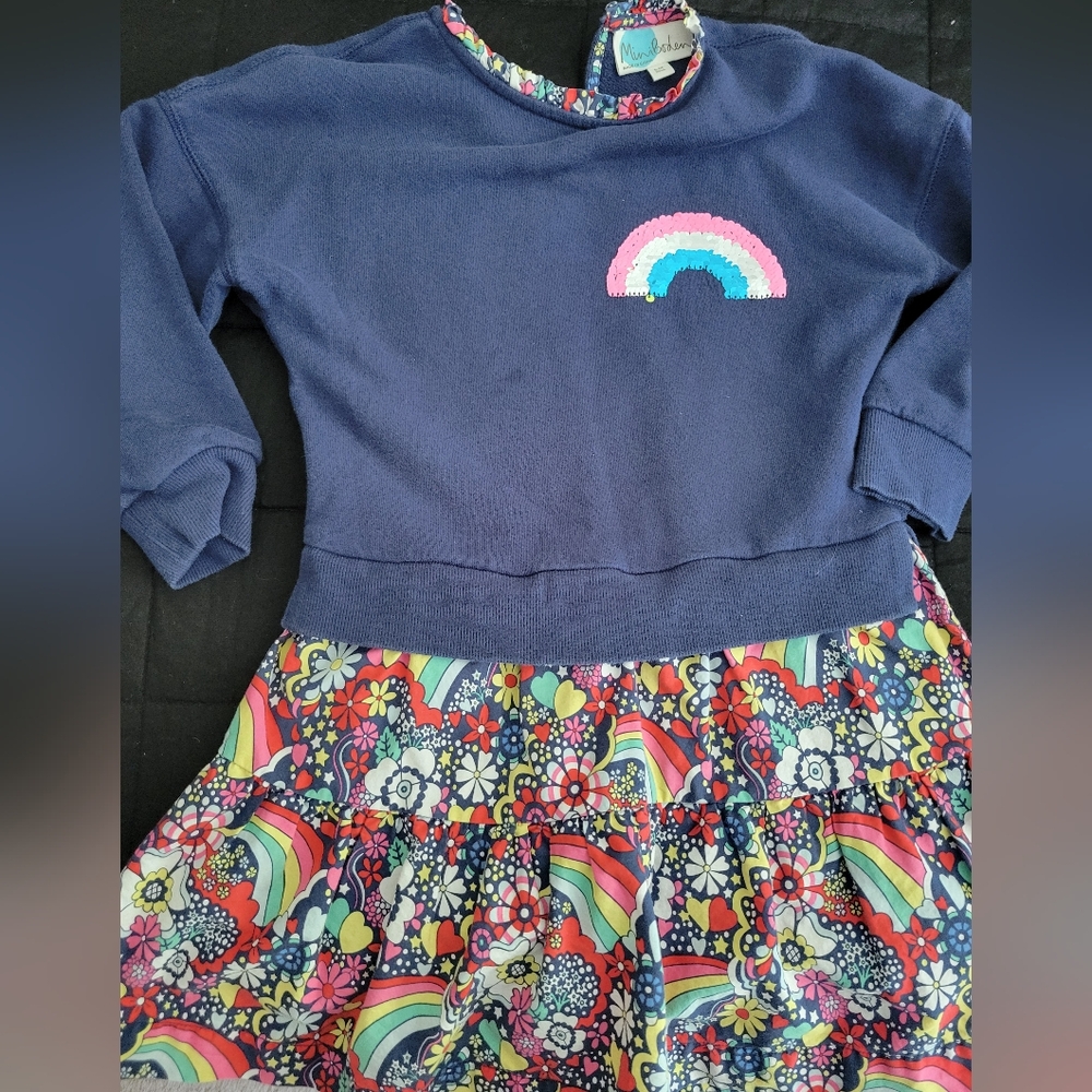 Mini Boden Rainbow Kids Dress 5-6 Years